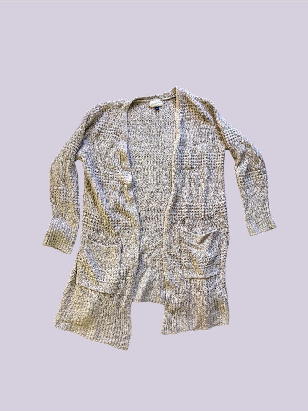 Universal Thread Open Front Knit Cardigan Sweater M Beige